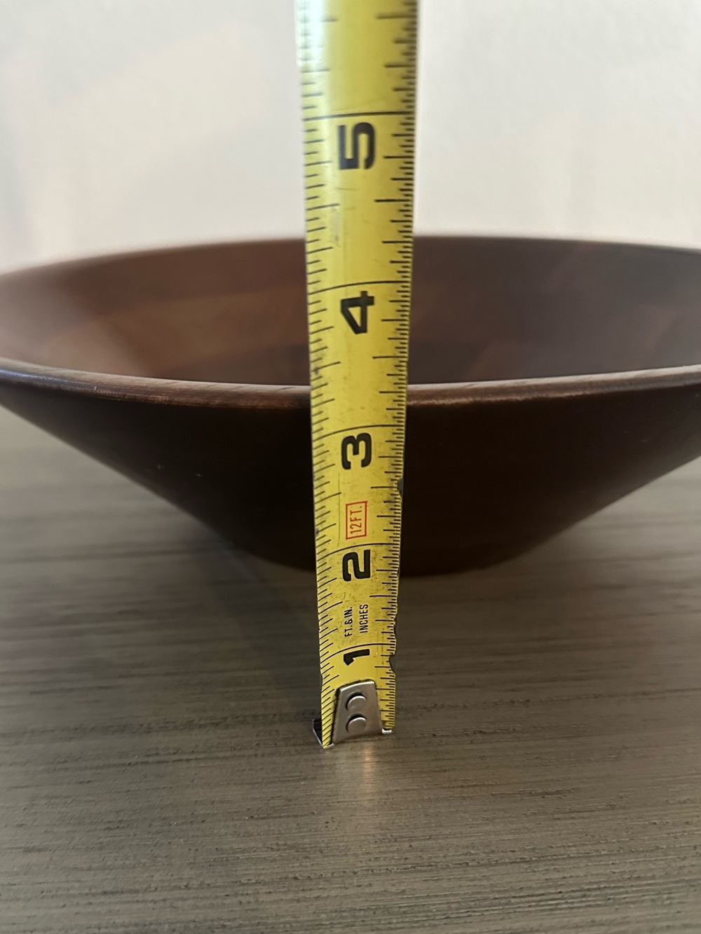 Ozark solid walnut salad serving bowl utensil and 6 bowls. - Picture 6 of 10